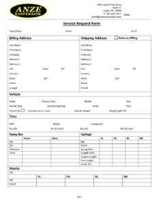 Service Request Form-R2.5 - ANZE Suspension